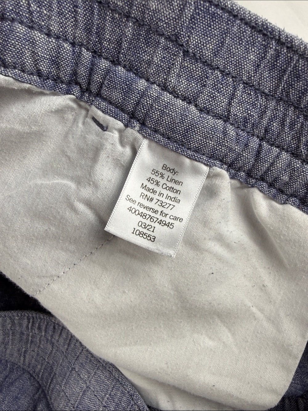 Sonoma Linen Blend Crop Pants Blue Elastic Waist Women's XL EUC - Picture 10 of 10